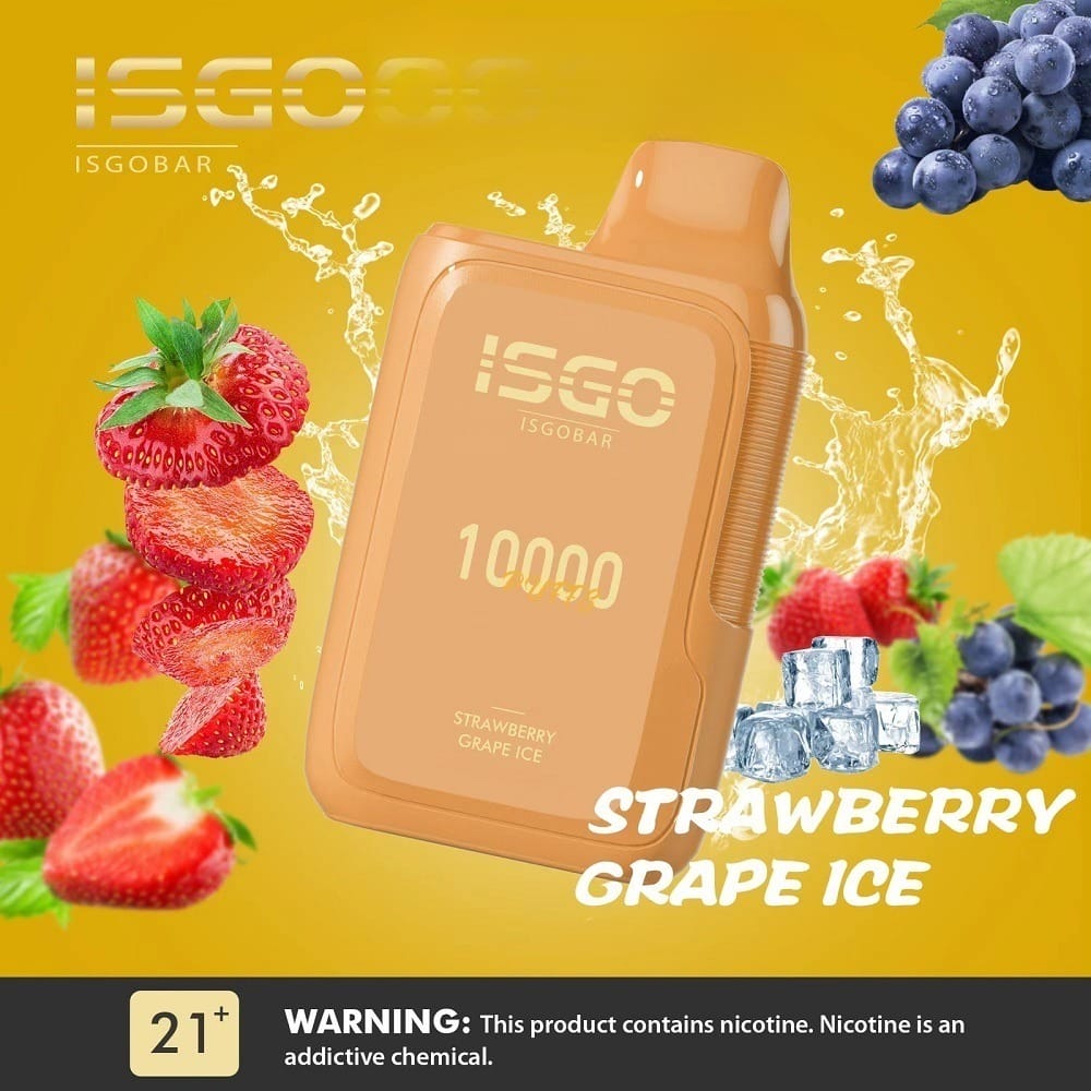 ISGO-Strawberry-Grape-Ice ISGO Bar 10000 Puffs Disposable Vape - Image 1