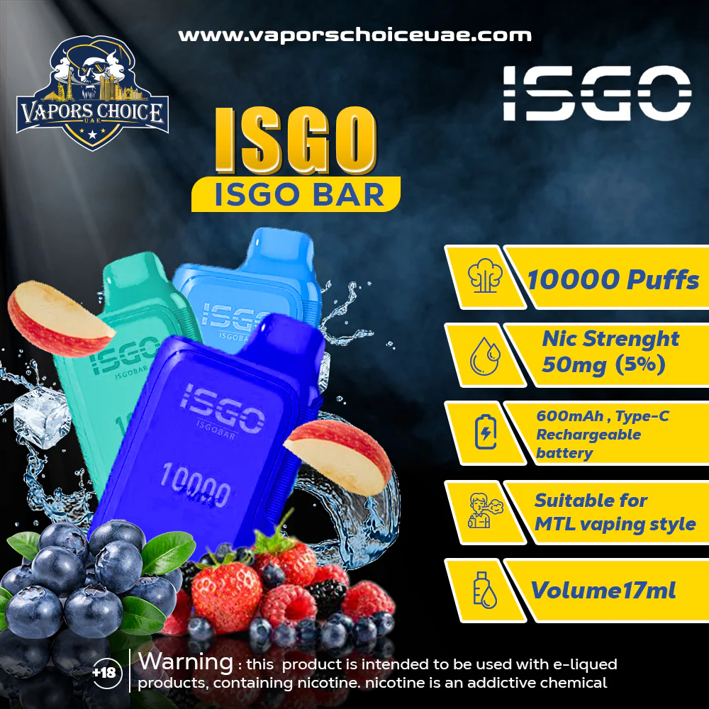 Isgo Bar 10000 MTL draw, mouth to lung vaping, cigarette mimic vape - ISGO BAR 10,000 PUFFS (50mg),ISGO DISPOSABLE VAPE | Vape in Dubai ...