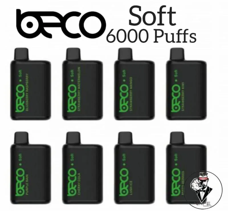 Beco Soft 6000 puffs disposable vape, velvet mouthpiece vape, flavor king vape, restricted MTL vape device - BECO Soft 6000 Puffs, Available With Vape Emirates.