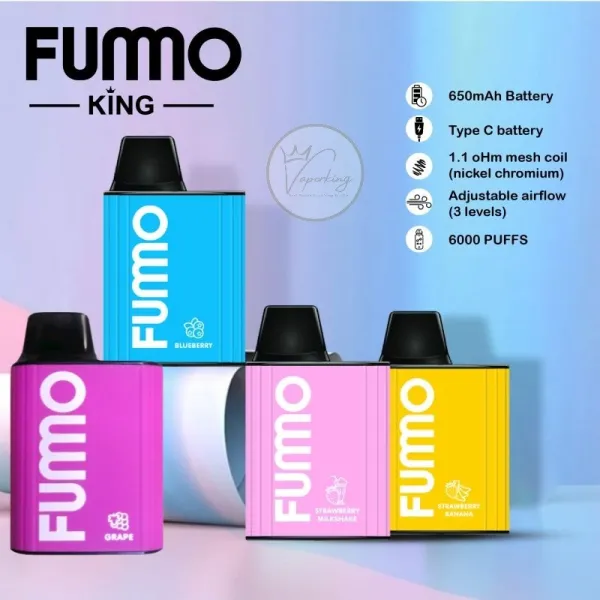 FUMMO King 6000 popular vape, intense sweet vape flavor, disposable vape rocket icon - Authentic buy Fummo King 6000 Puffs Disposable Vape In UAE