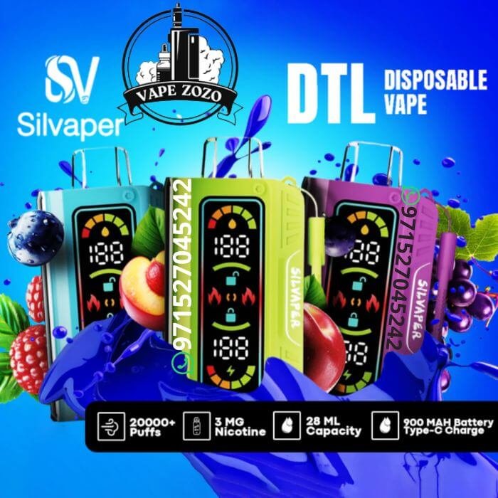 UAE vape nicotine limit 20mg/ml, legal vape nicotine concentration, safe nicotine vape UAE - Buy SILVAPER 20000 Puffs Disposable Vape Shop in Dubai