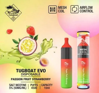 Vape flavor profiles UAE, Tugboat Isgo vape flavors, fruit and ice vape selection - Tugboat EVO 4500 Puffs , 4500Puffs/850Mah Battery