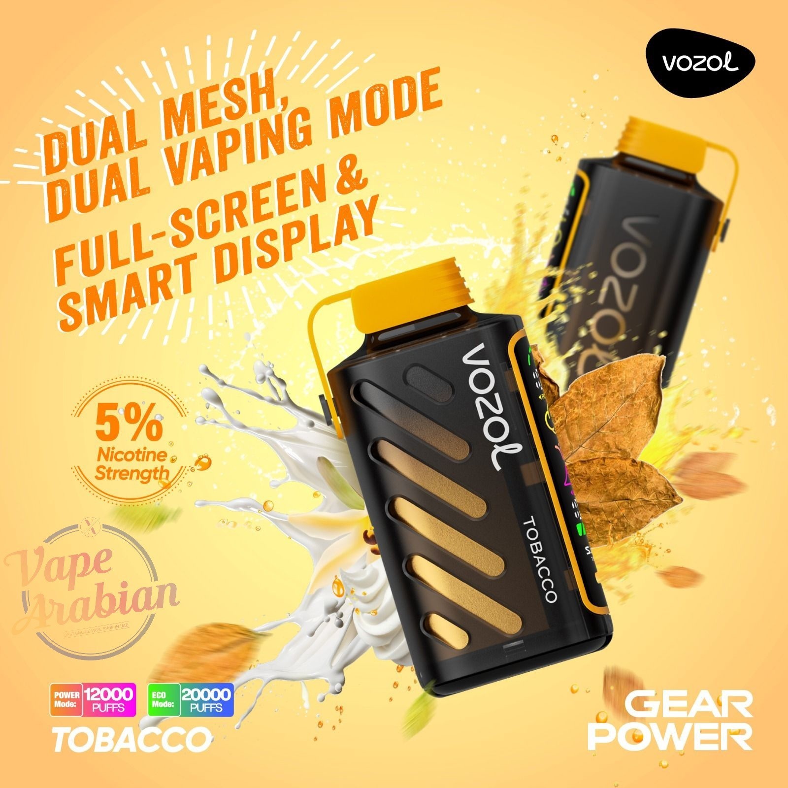 VOZOL Gear 20000 vape carabiner design, rugged disposable vape Dubai outdoor, desert safari vape - VOZOL Gear Power 20000 Puffs Disposable Vape In UAE