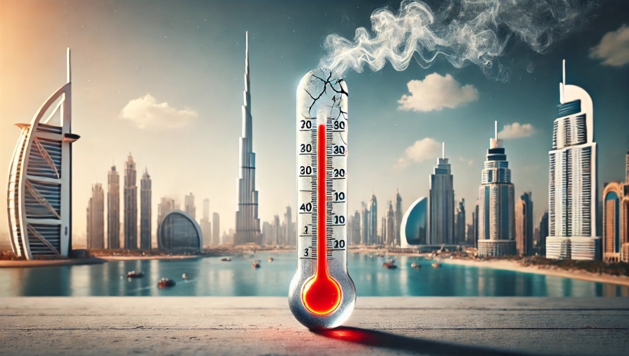 Vape in extreme heat, Dubai summer weather, e-cigarette durability hot climate, thermometer sun - Dubai heatwave: Temperature feels like 62°C as scientists explain ...