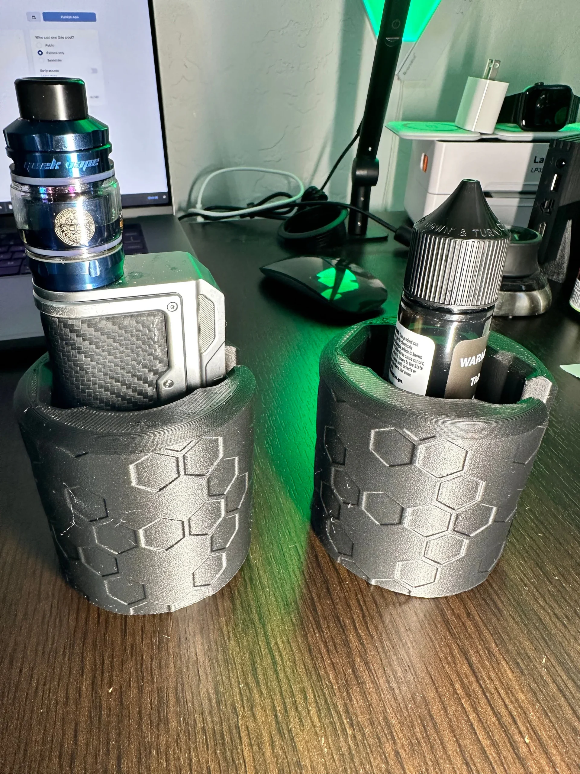 vape device in car cup holder, vertical storage e-cigarette, prevent horizontal vape leak car - 3-1 Vape Organizer for Your Auto Cup Holder VETERAN MADE - Etsy
